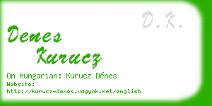denes kurucz business card